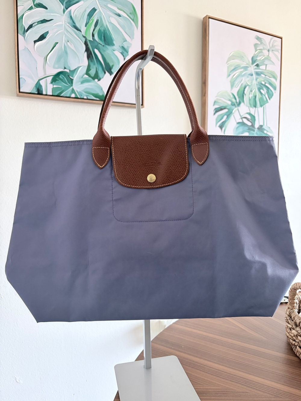 Authentic Longchamp Le Pliage Medium Nylon Tote Bag Lavender - Picture 13 of 13